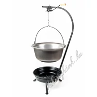 Fekete Tűzteres állvány+25 literes vasbogrács szett (2részes)