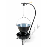 Fekete Tűzteres állvány+30 literes zománcos bogrács szett(2részes)