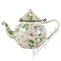 Zománcozott virágmintás teáskanna 700 ml