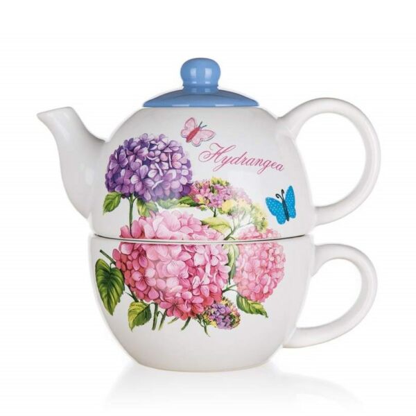 Hortenzia teáskanna csészével 360+330ml