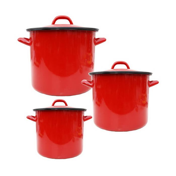 Piros zománcozott fazék 15 Liter