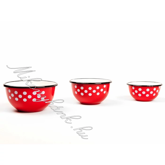 Zománcos pöttyös müzlistál 14 cm